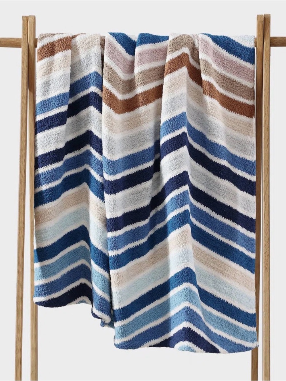Sunday Citizen Snug Throw 75x52 Cusco Wave Blue Chevron Pattern Rare NWOT